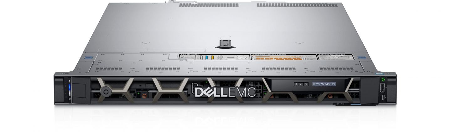 Server Dell PowerEdge R440 Rack 1U Intel Xeon Silver 4208, 8C / 16T, 2.1 GHz base, 3.2 GHz turbo, 11 MB cache, 1 x 16 GB, 480 GB SSD, 4 x LFF, 550 W_3