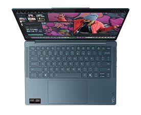 Laptop Lenovo Yoga 7 14AKP10 83JR008NPB, 14 inch 1920 x 1200 Touchscreen, AMD AI 5 340 (6 C / 12 T, 2.0 GHz - 4.8 GHz, 32 MB cache, 28 W), 16 GB LPDDR5, 512 GB SSD, AMD Radeon Graphics, Windows 11 Home, Tastatura US, Tidal Teal