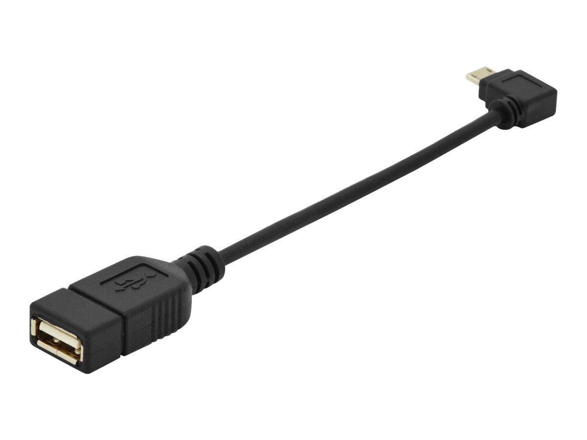 ASSMANN USB 2.0 adpter cable OTG type micro B - A M/F 0.15m USB 2.0 conform right angle bl_1