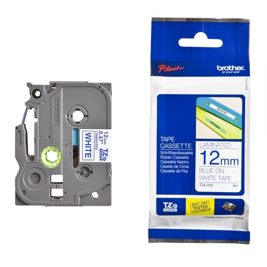 12MM BLUE ON WHITE TAPE