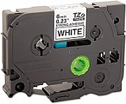 Brother TZES211 Banda laminata puternic adeziva 6 mm BLACK ON WHITE