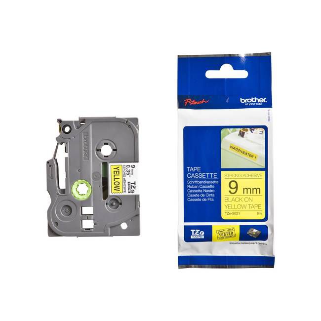 9MM BLACK  ON  YELLOW TAPE STRONG