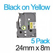 24MM BLACK ON YELLOW TAPE