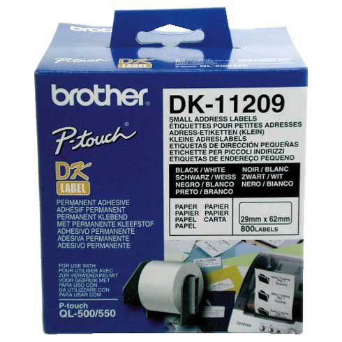 Brother  DK-11209 Etichete de hartie mici pentru adrese 62 mm x 29 mm, negru/alb, 800 buc_4