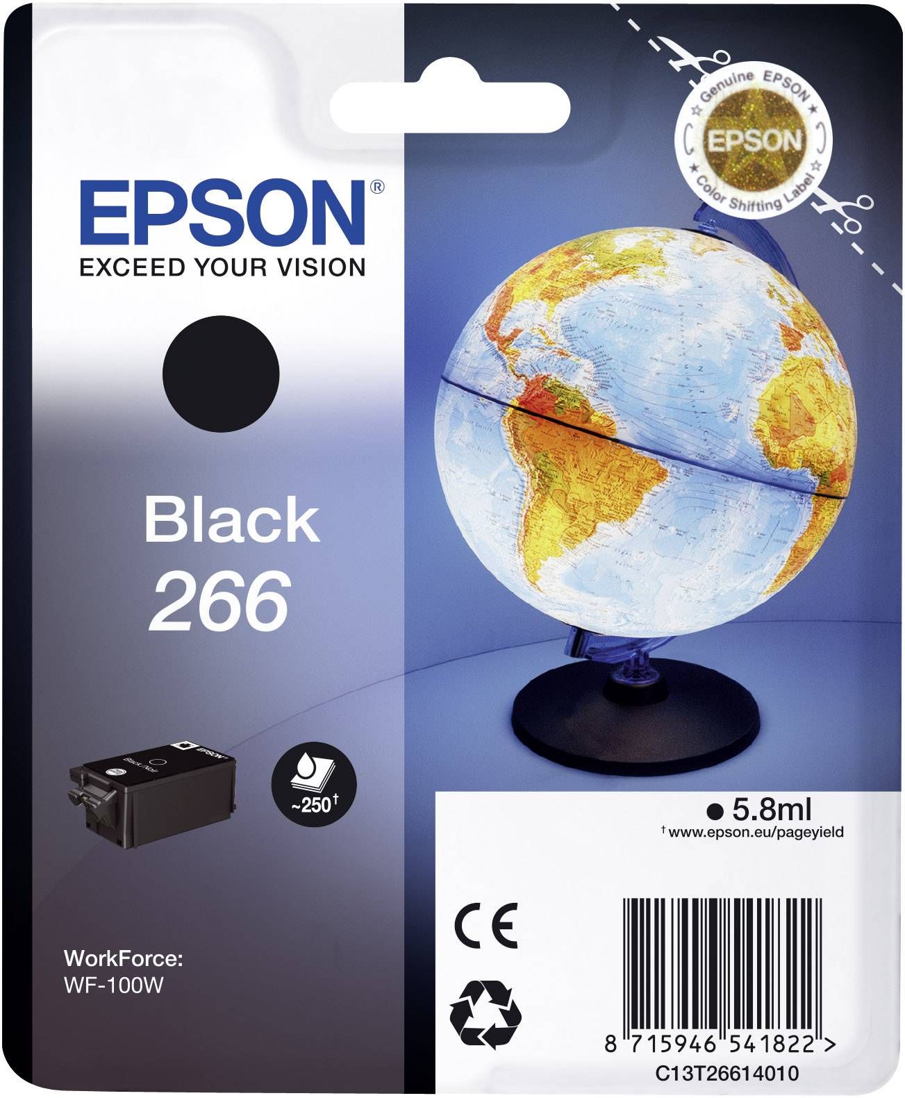 Cartus cerneala Epson C13T26614010 ,Negru ,250 pagini ,Original (266) 