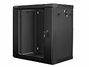 Lanberg wall-mounted installation rack cabinet 19'' 12U 600x450mm black (glass door)