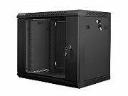 Lanberg 19'' wall-mounted installation cabinet 9U 600x450mm black (glass door)