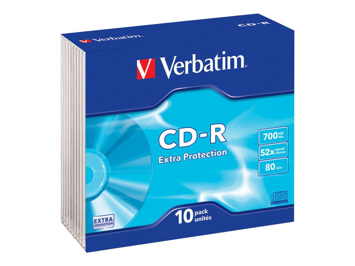 VERBATIM 43415 Verbatim CD-R 700MB, 52x, slim jewel case, 10 bucati_1