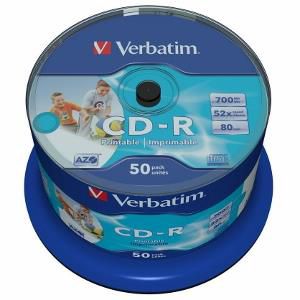 VERBATIM 43438 Verbatim CD-R 50pcs, 700MB, 52x, spindle, Wide printabil_1