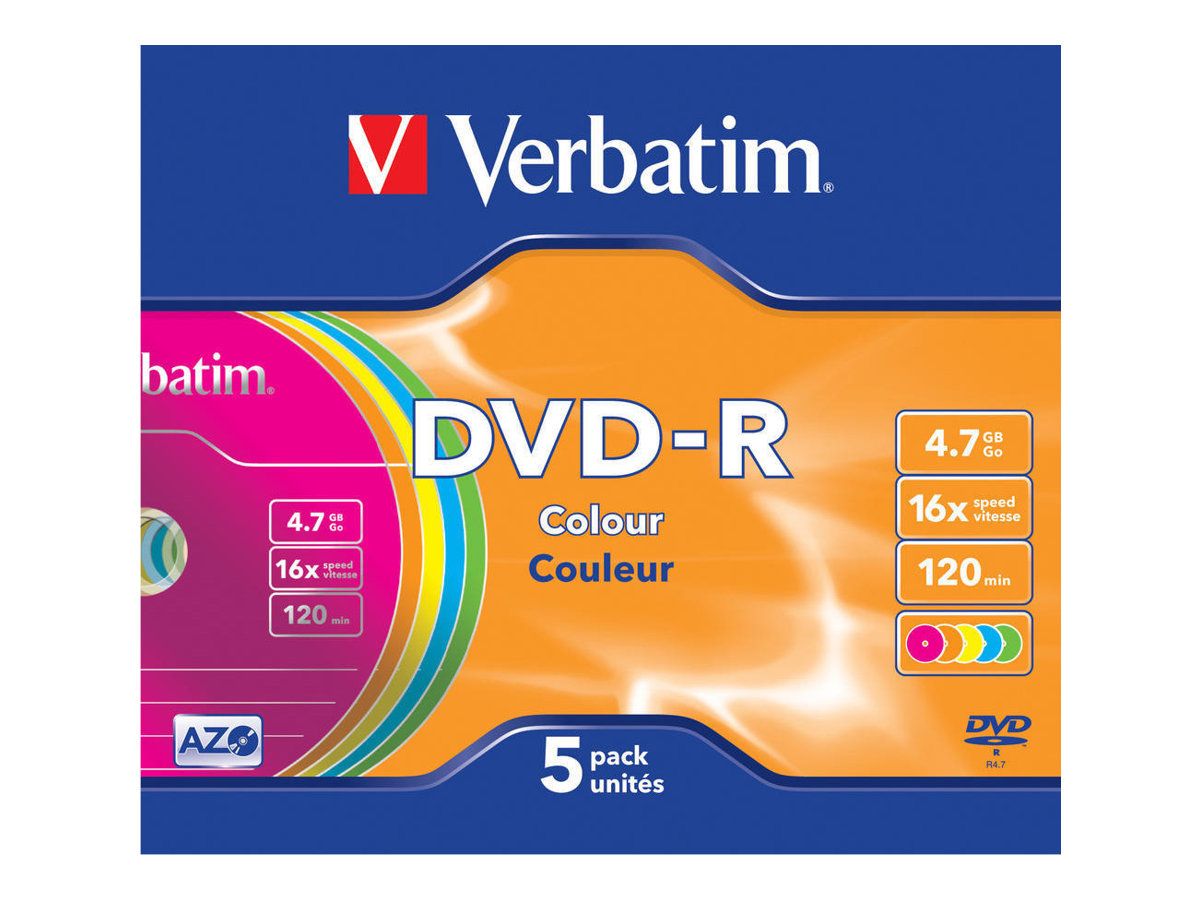 VERBATIM 43557 Verbatim DVD-R 4.7GB, 16x, slim jewel case, colorat , 5 bucati_6