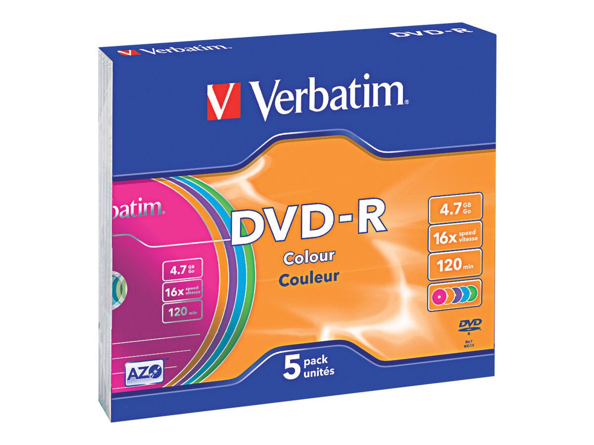 VERBATIM 43557 Verbatim DVD-R 4.7GB, 16x, slim jewel case, colorat , 5 bucati_7
