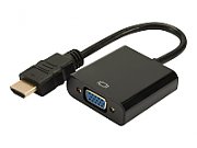 DIGITUS converter HDMI to VGA HDMI A plug to VGA connector 3.5mm audio jack black