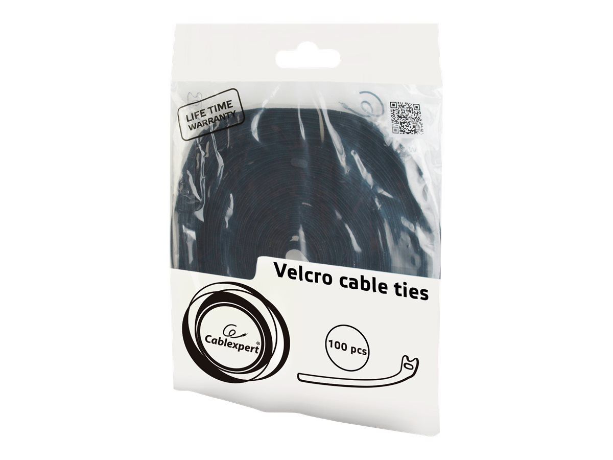 TILE prindere cablu GEMBIRD, 100pcs., 210*12 mm, din Velcro, black,  VT-210x12 