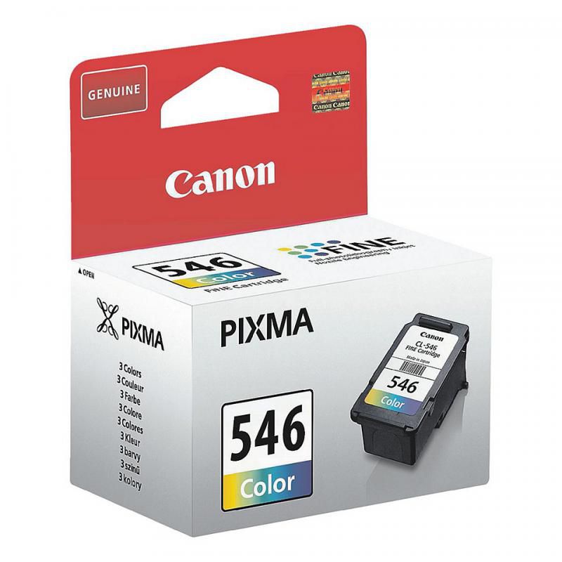 Canon Cartus Cerneala Original Canon Color, CL-546, pentru Pixma IP2850|MG2450|MG2455|MG2550|MG2550S|MG2950|MG3050|MG3051|MG3052|MG3053|MX495 Black|MX495 White|TR4550|TS205|TS305|TS3150|TS315, , incl.TV 0.11 RON,  BS8289B001AA 