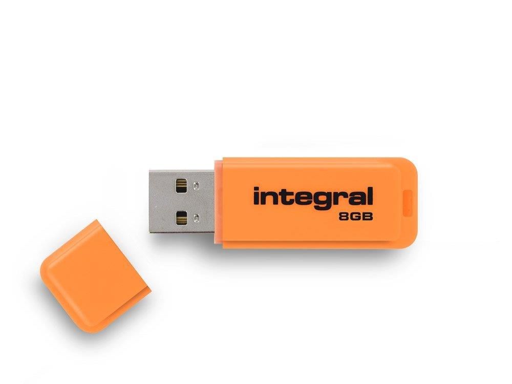INTEGRAL INFD8GBNEONOR Integral USB Flash Drive Neon 8GB USB 2.0 - Orange_1