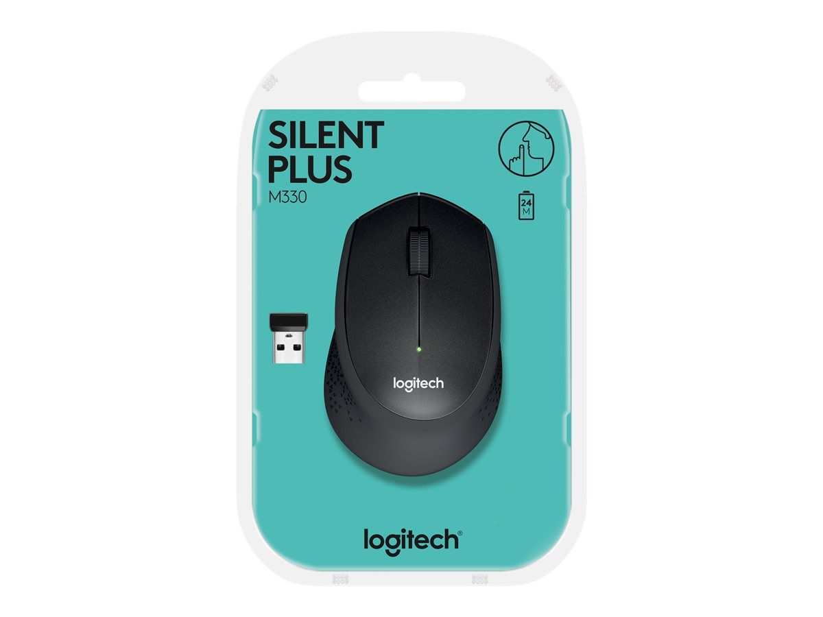 MOUSE LOGITECH,  M330 Silent , PC sau NB, wireless, 2.4GHz, optic, 1000 dpi, butoane/scroll 3/1, , negru,  910-004909  (include TV 0.15 lei)
