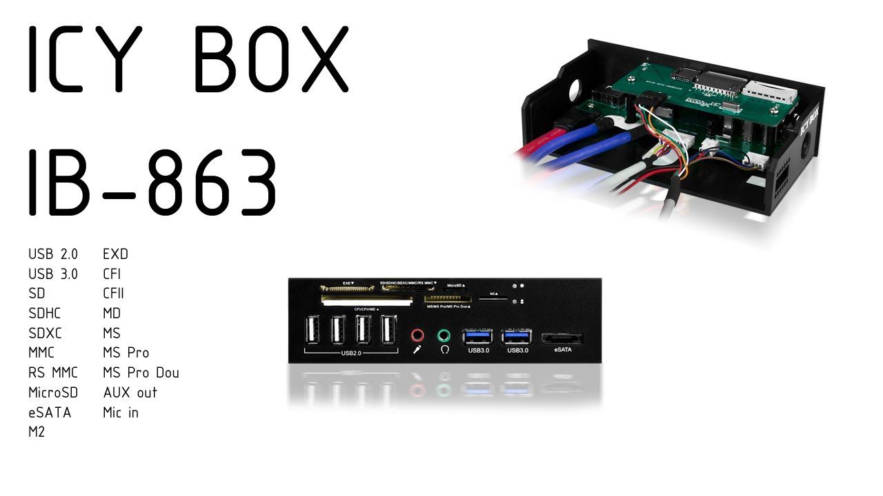 ICYBOX IB-863a-B IcyBox cititor de carduri, USB 3.0, 1x eSATA interface_3
