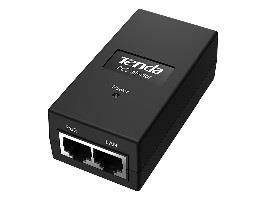 Tenda POE Injector  POE15F, 10/100Mbps; Compatible with IEEE802.3 ,IEEE802.3u Standard; Transmission range up to 100M; Power output can bematched automatically; 1* FE port; 1* data and power output portsupporting PoE._1