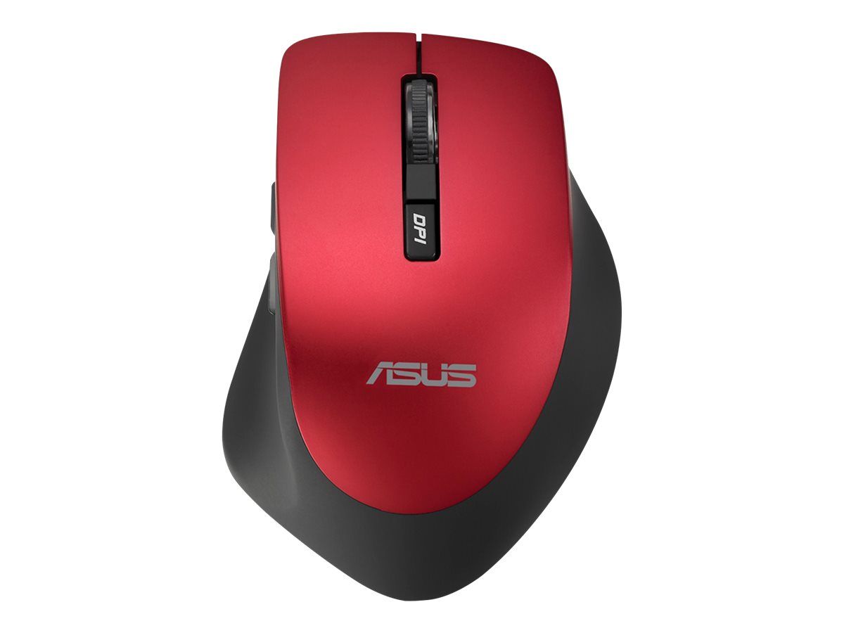 ASUS Optical Mouse WT425 Wireless, 1600dpi, 6 butons, 65g, 104x68x40mm, Silent mouse click design, for right hand, Red