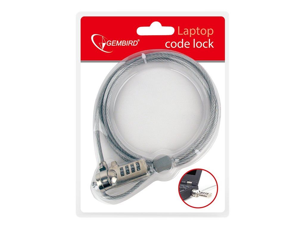Gembird LK-CL-01 cable lock Silver_1