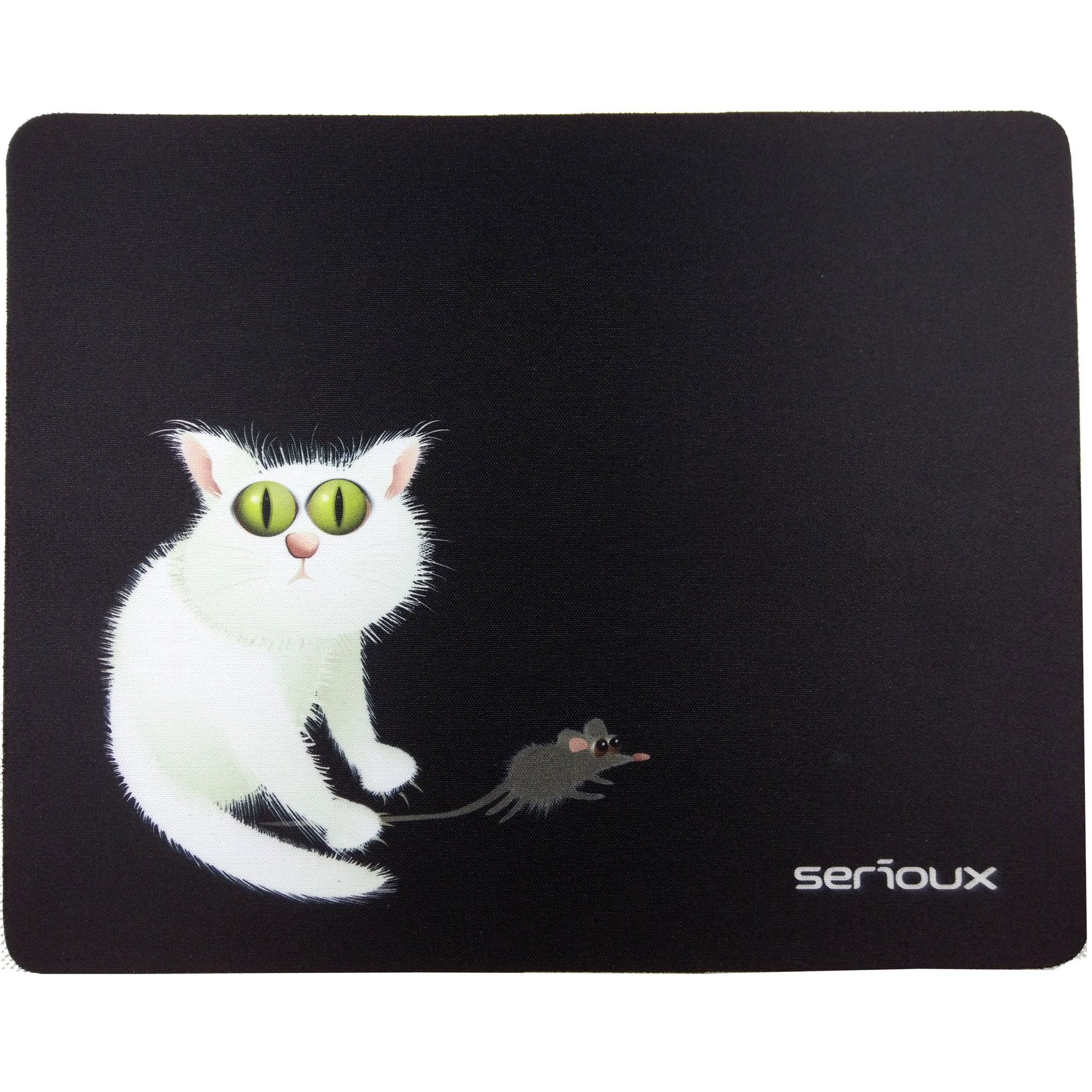 Mouse pad Serioux, model Cat and mice, MSP02, suprafata textila, baza cauciucata, 250*200*3mm_1