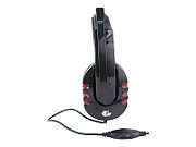 CASTI Gembird, cu fir, utilizare multimedia, microfon pe brat, conectare prin Jack 3.5 mm x 2, negru / rosu,  GHS-402 , (include TV 0.75 lei)