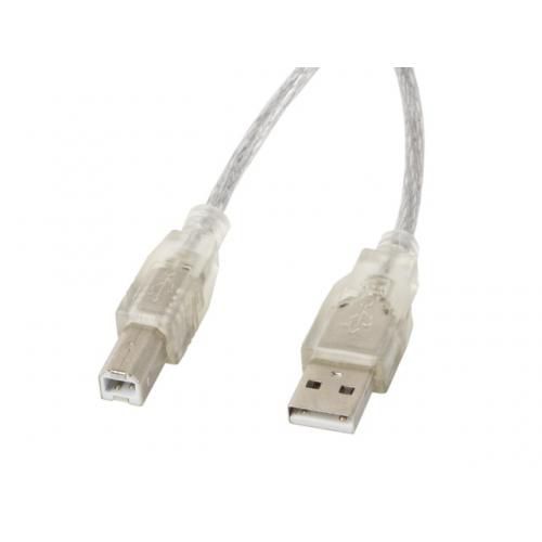 Lanberg CA-USBA-12CC-0018-TR USB cable 1.8 m USB 2.0 USB B Transparent_1