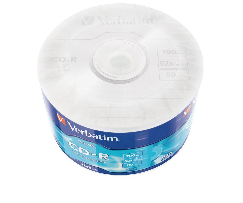 VERBATIM 43787 CD-R Verbatim 50 pcs, 700MB, 52x, wrap EXTRA PROTECTION_1