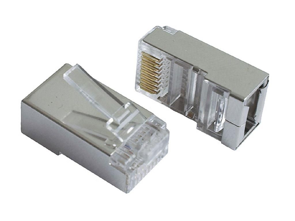 MUFA RJ-45  pt. cablu FTP, SFTP, Cat5e, RJ-45 (T), ecranat, plastic cu metal, 10 buc,  PLUG5SP/10 