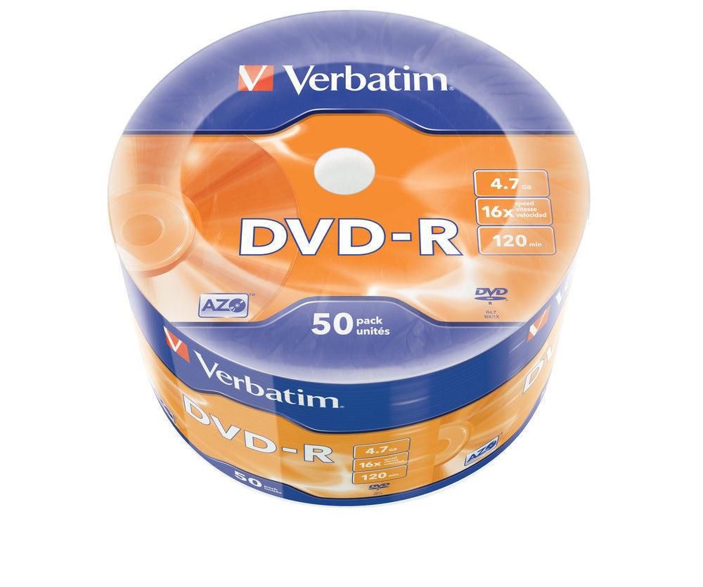 VERBATIM 43788 DVD-R Verbatim wrap 50 4.7GB 16x Matt Silver AZO_1