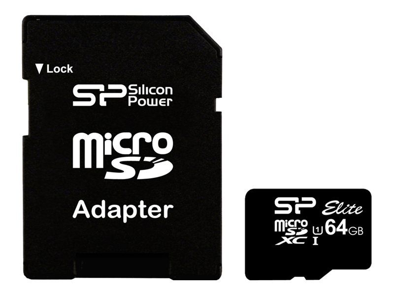 SILICONPOW SP064GBSTXBU1V10SP Silicon Power memory card Micro SDXC 64GB Class 10 Elite UHS-1 +Adapter_1