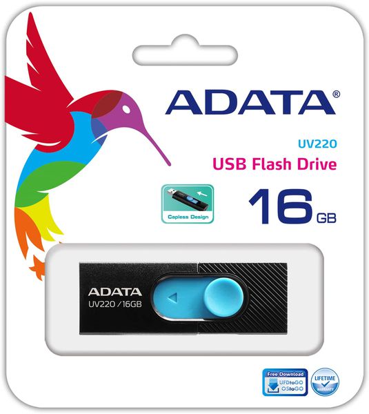 ADATA AUV220-16G-RBKBL Adata Flash Drive UV220, 16GB, USB 2.0, negru & albastru_1