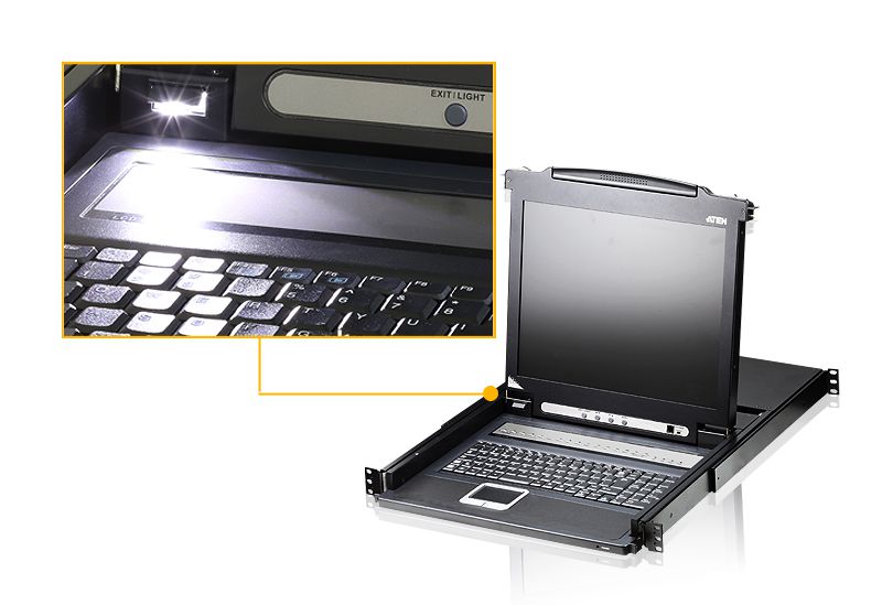 ATEN CL5716IM-ATA-AG KVM 16 port LCD LED 17 + keyboard + touchpad USB-PS/2 IP Admin_2