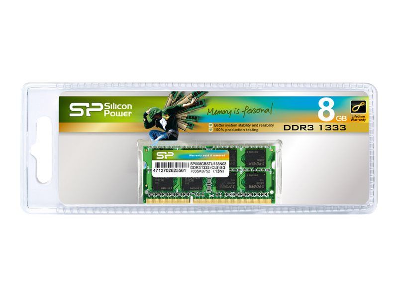 SILICONPOW SP008GLSTU160N02 Silicon Power DDR3 8GB 1600MHz CL11 SO-DIMM 1.35V Low Voltage_1