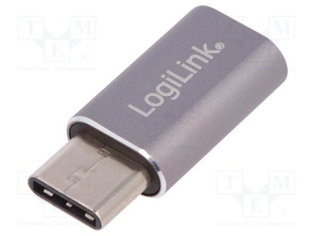 ADAPTOR LOGILINK, pt. smartphone, USB 3.0, USB Type-C (T) la Micro-USB (M), argintiu, 