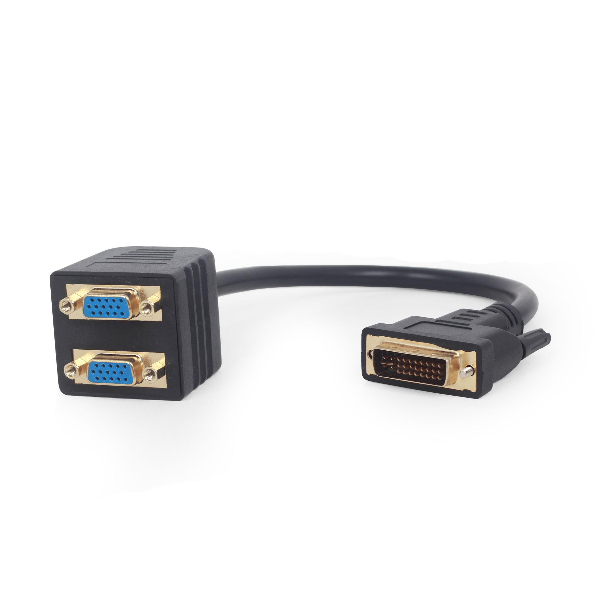 CABLU video GEMBIRD, splitter DVI-I DL (T) la 2 x VGA (M), 0.3m, rezolutie maxima 1920x1080 la 60Hz, negru,  A-DVI-2VGA-01  (include TV 0.06 lei)