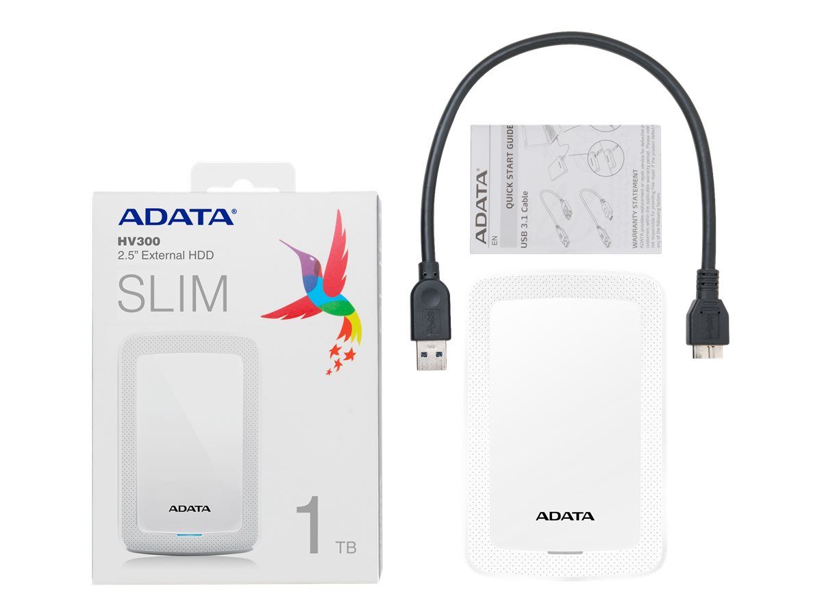 ADATA AHV300-1TU31-CWH External HDD Adata Classic HV300 2.5inch 1TB USB3.0, White_1