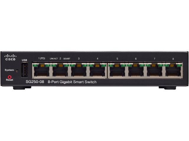 Cisco SG250-08 Managed L2/L3 Gigabit Ethernet (10/100/1000) Black_2