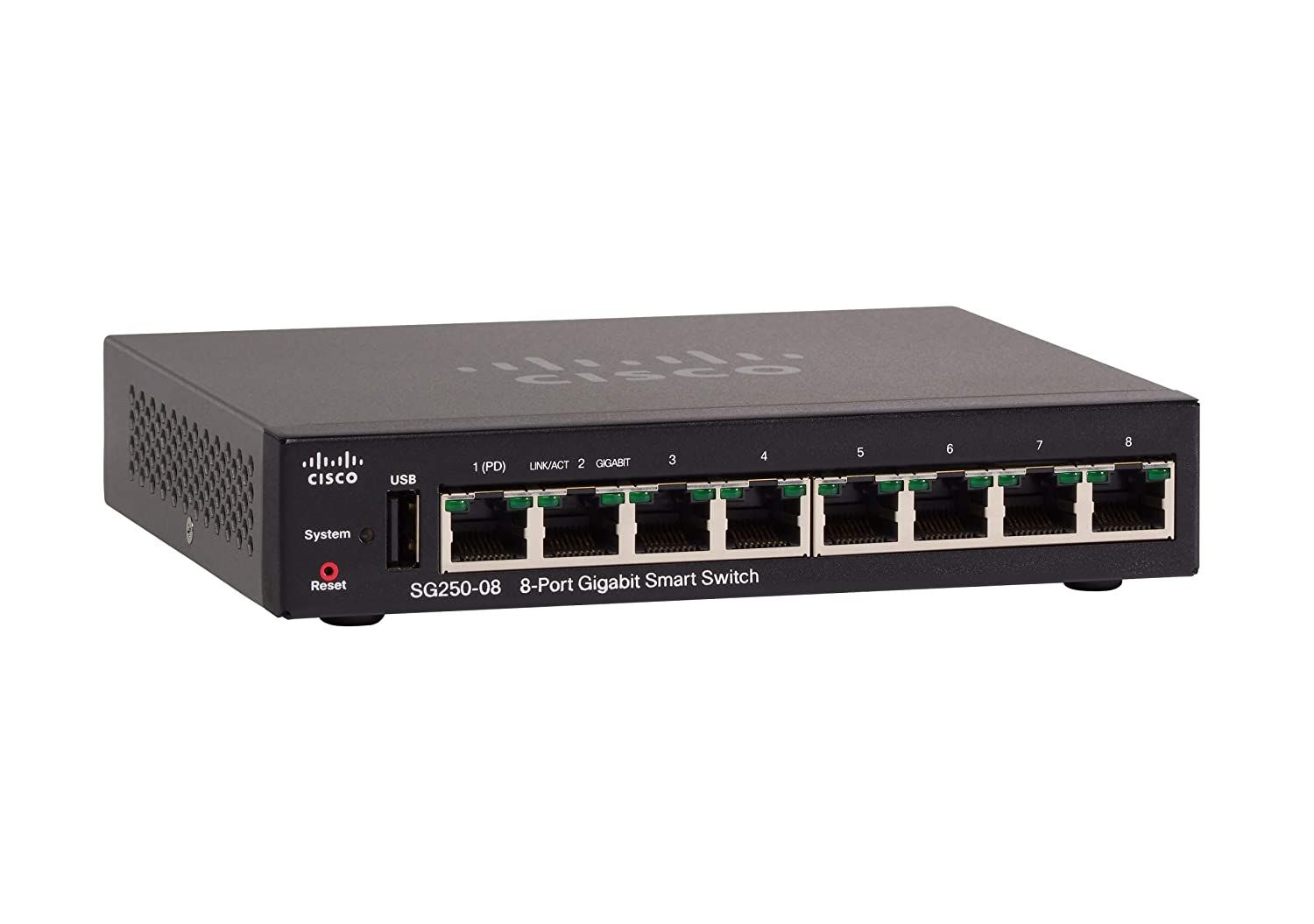 Cisco SG250-08 Managed L2/L3 Gigabit Ethernet (10/100/1000) Black_3
