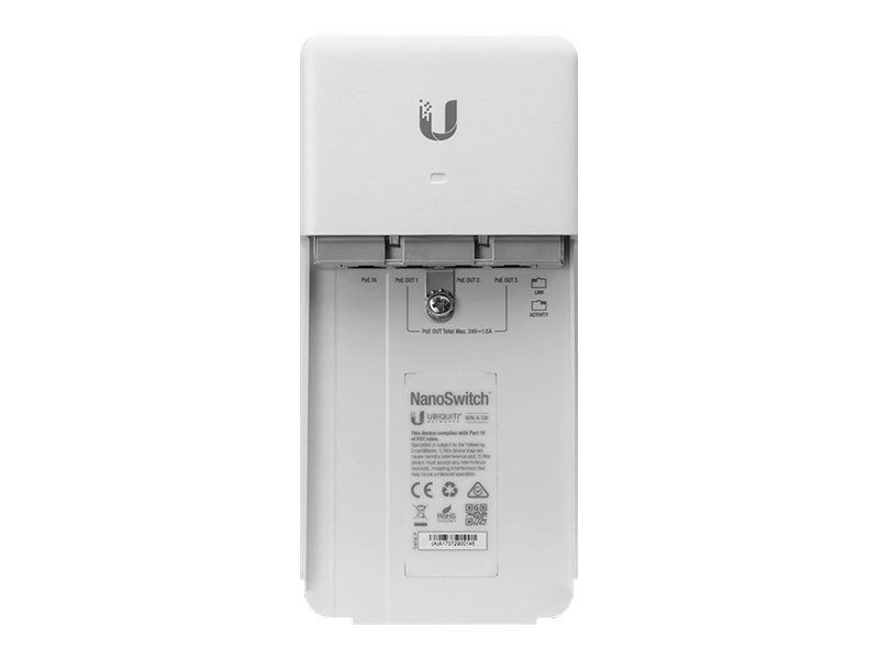 UBIQUITI N-SW Ubiquiti NanoSwitch Outdoor GbE 24V 1xPoE-In, 3xPoE-Out Passthrough Switch_4
