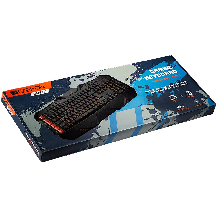 CANYON Wired multimedia gaming keyboard with lighting effect, Marco setting function G1-G5 five keys. Numbers 118keys, US layout, cable length 1.73m, 500*223*35mm, 0.822kg_2