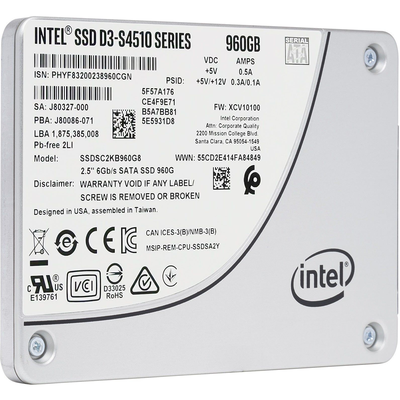 SSD 2.5 960GB  Intel D3 S4510 TLC Bulk Sata 3 Enterprise SSD fÃ¼r Server und Workstations;Disques durs et SSD;DD SSD DVD STR|Disques durs et SSD;..._3