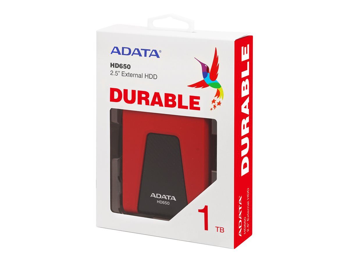 ADATA AHD650-1TU31-CRD HDD extern Adata Durable HD650 2.5inch 1TB USB3 Red, Rugged_1