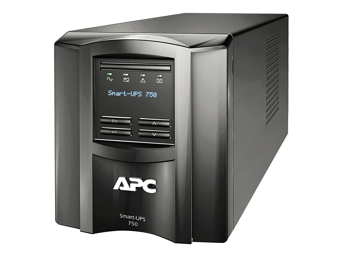 UPS APC SMT750IC, 750 VA, 500 W, line-interactive, 6x C13, 1x C14, 1x USB, 24V 7Ah Baterie cu plăci de plumb şi acid, LCD, Tower, Negru