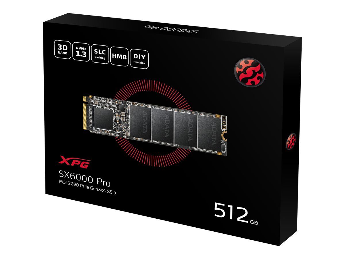 ADATA ADATA ASX6000PNP-512GT-C ADATA XPG SX6000 Pro SSD 512GB PCIe Gen3x4 M.2 2280. R/W 2100/1400 MB/s