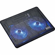 Cooling pad Serioux, SRXNCP007, Dimensiuni: 340*250*23mm, Compatibilitate maxima laptop: 15.6 inch, Dimensiune ventilator: 2 x 125 *125*15mm, Nivel zgomot: 10dB, Flux aer: 20CFM, Tensiune alimentare: DC 5V, Viteza rotatie maxima: 1500RPM, Iluminare LED: Albastru, Greutate neta: 0.455Kg