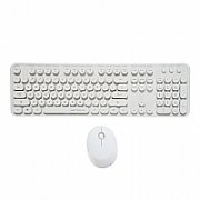 Kit tastatura + mouse Serioux Retro light 9910WH, wireless 2.4GHz, US layout, multimedia, mouse optic 800-1600dpi, USB, nano receiver, alb
