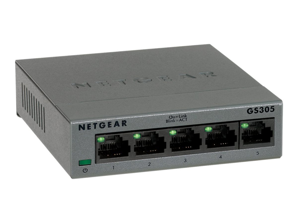 NETGEAR GS305-300PES Netgear 5-Port Gigabit Desktop Switch Metal 300-SERIES (GS305 v3)_1