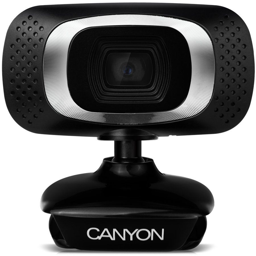 CANYON C3 720P HD webcam with USB2.0. connector, 360° rotary view scope, 1.0Mega pixels, Resolution 1280*720, viewing angle 60°, cable length 2.0m, Black, 62.2x46.5x57.8mm, 0.074kg_1