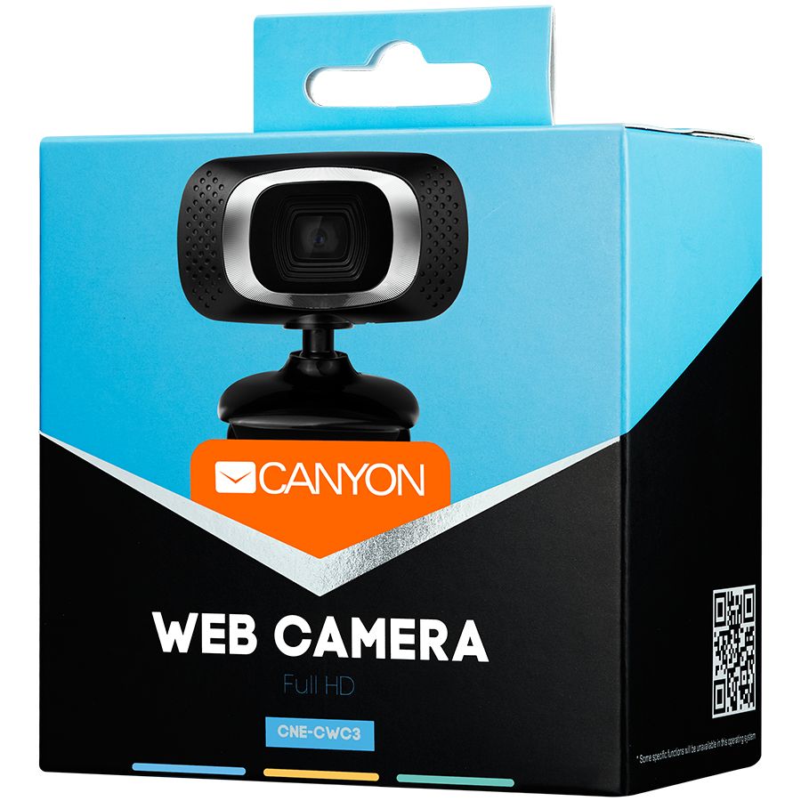CANYON C3 720P HD webcam with USB2.0. connector, 360° rotary view scope, 1.0Mega pixels, Resolution 1280*720, viewing angle 60°, cable length 2.0m, Black, 62.2x46.5x57.8mm, 0.074kg_2